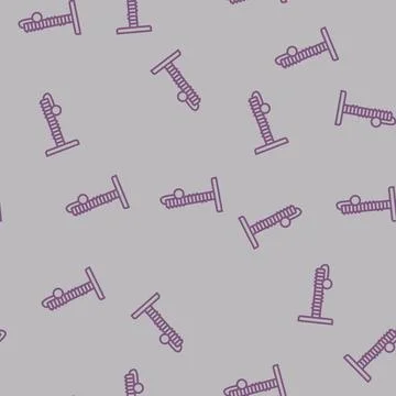 Cat scratching post pet home line seamless pattern Stock Illustration