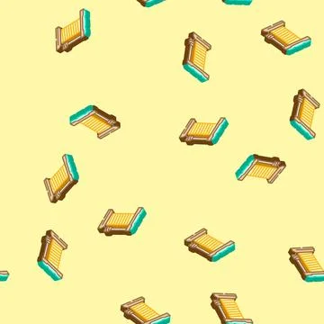 Cat scratching post pet home isometric icon seamless pattern Stock Illustration