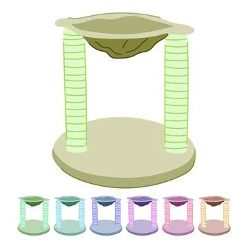 Cat scratching post providing climbing and resting space graphic Stock Illustration