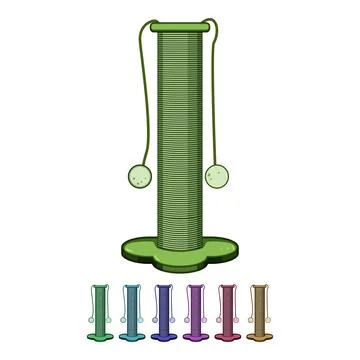 Cat scratching post providing entertainment for pets Stock Illustration