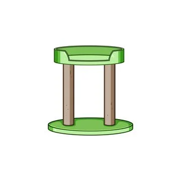 Cat scratching post with sleeping bed vector illustration Illustrazione stock