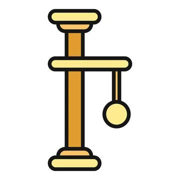 Cat scratching post with suspended toy for pets Stockillustratie