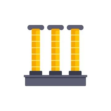 Cat scratching post with three vertical sisal pillars Stock Illustration