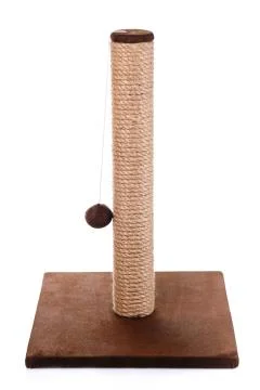 Cat scratching post on a white  background Stock Photos