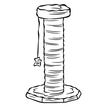 Cat scratching post. Wooden pole for pet's claw point. Stock Illustration