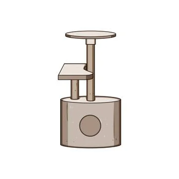 Cat scratching tree providing multiple levels for pets Stock Illustration
