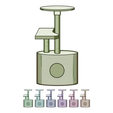 Cat scratching tree providing multiple levels for pets Stock Illustration