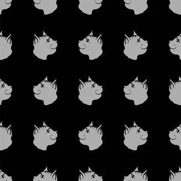 Cat Seamless Animal Pattern Cat Seamless Animal Pattern. Pet Isolated on B... Stock Photos