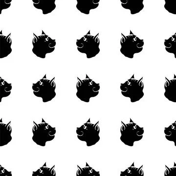 Cat Seamless Animal Pattern Cat Seamless Animal Pattern. Pet Isolated on W... Stock Photos