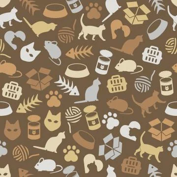Cat seamless pattern Stock Illustration