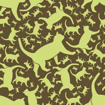 Cat seamless pattern Stock Illustration
