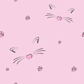 Cat seamless pattern. Stock Illustration