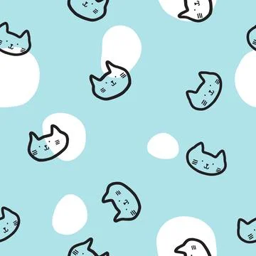 Cat Seamless pattern, texture background Stock Illustration