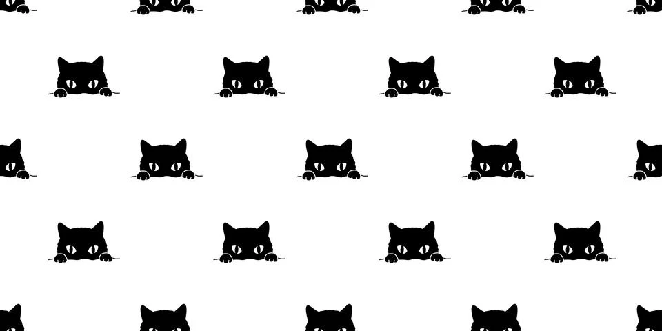 Cat Seamless Pattern vector kitten isolated kitten background wallpaper イラスト素材
