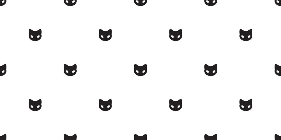Cat seamless pattern vector kitten cat head isolated wallpaper background Illustrazione stock