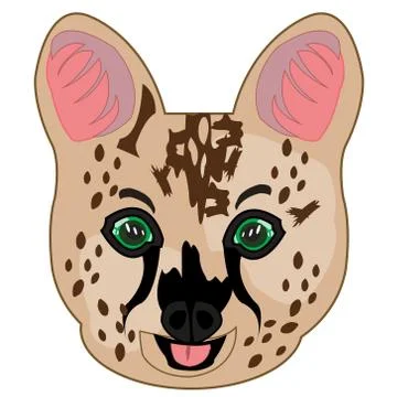 Cat serval on white background is insulated Stock Illustration