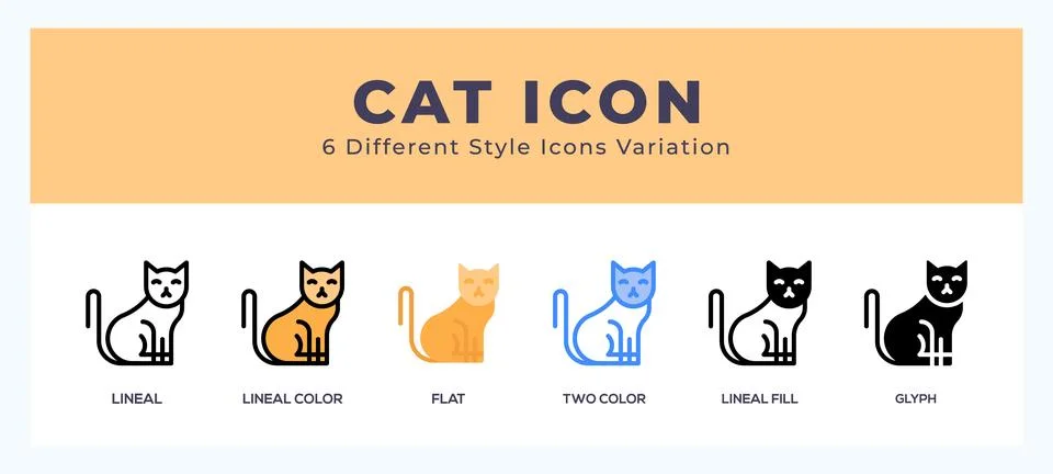 Cat set of vector icon. For web. and mobile app Stock-Illustration
