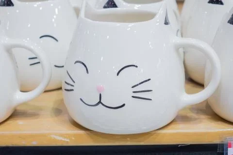Cat shape cup Stock Photos
