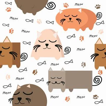 Cat shape Geometry seamless pattern 스톡 일러스트