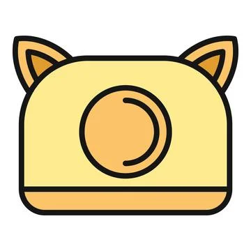 Cat shaped camera icon for pet photography Stock Illustration