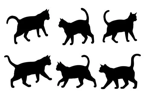 Cat silhouette, Cat vector image Stock-Illustration