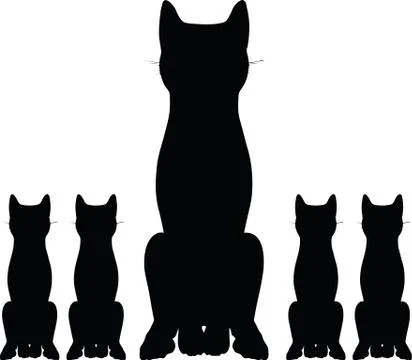Cat silhouette Illustrazione stock