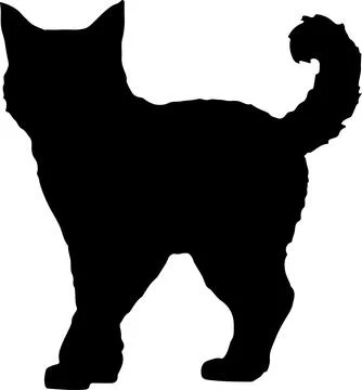Cat Silhouette illustration Vector White Background Stock Illustration