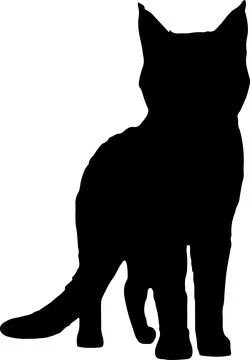 Cat Silhouette illustration Vector White Background Stock Illustration