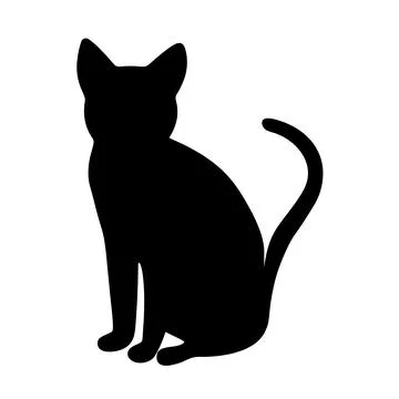 Cat silhouette sitting isolated vector illustration Ilustración de archivo