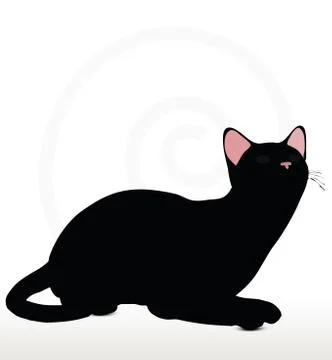 Cat silhouette in Sitting pose Stock Illustration