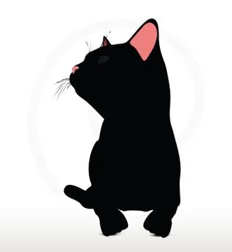 Cat silhouette in Sitting pose Illustrazione stock