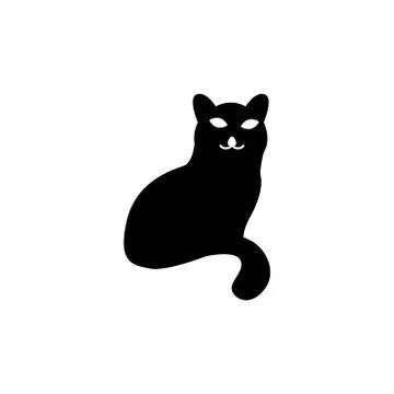 Cat silhouette vector design template illustration Stock Illustration