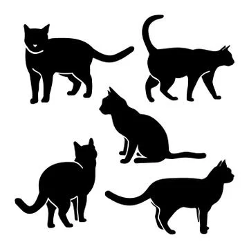 Cat Silhouette Vector Stock Illustration