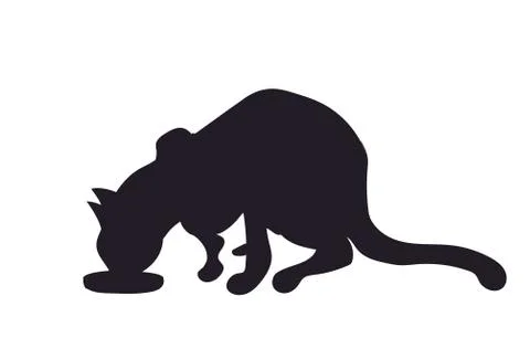 Cat silhouette, vector Stock Illustration