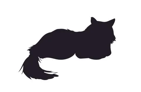 Cat silhouette, vector Stock Illustration