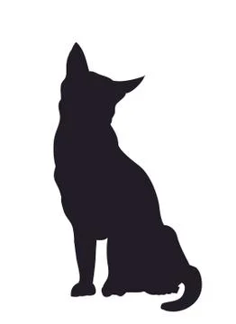 Cat silhouette, vector Stock Illustration