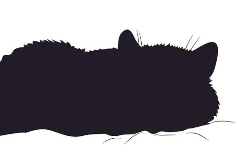 Cat silhouette, vector Illustrazione stock