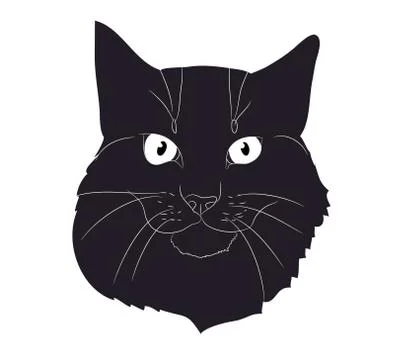 Cat silhouette, vector Stock Illustration