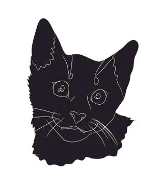 Cat silhouette, vector Illustrazione stock