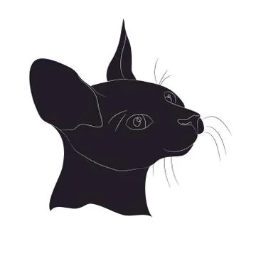 Cat silhouette, vector Stock Illustration