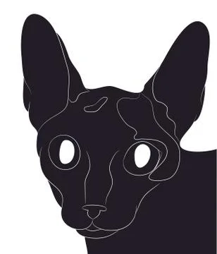 Cat silhouette, vector Illustrazione stock