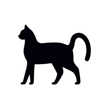 Cat silhouette vector logo icon. Black cat silhouette illustration isolated Stock Illustration