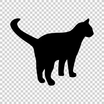 Cat silhouette, vector, walking cat, stealthy side view, pet, animal cat. Illustrazione stock