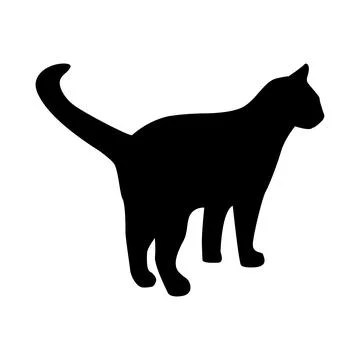 Cat silhouette, vector, walking cat, stealthy side view, pet, animal cat. Stock Illustration