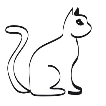 Cat silhouette on white background Stock Illustration