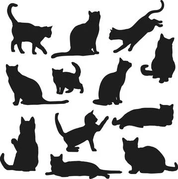 Cat silhouettes 스톡 일러스트