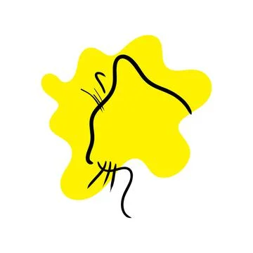 Cat. Simple modern minimalistic style vector illustration sketch hand drawn w Stock Illustration