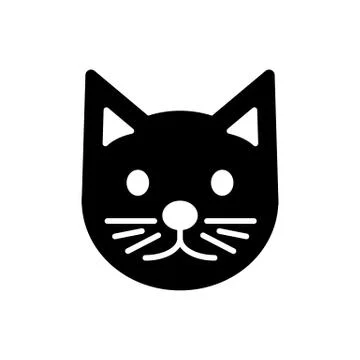 Cat simple vector icon. Black and white illustration of cat. Solid linear cat Stock Illustration