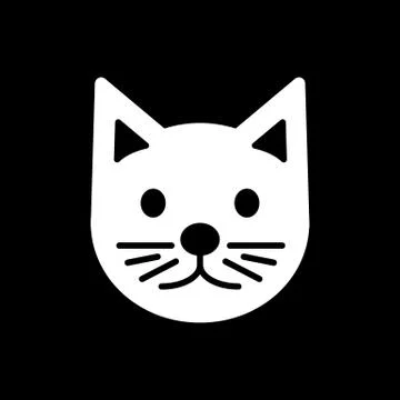 Cat simple vector icon. Black and white illustration of cat. Solid linear cat Stock Illustration