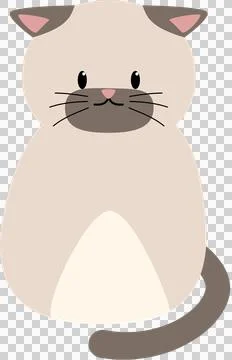 Cat sit cute gray partial Stock Illustration